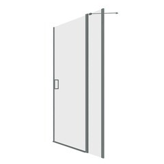 Изображение товара Душевая дверь RGW LE 004Gr стекло прозрачное 120х195 см профиль серый 6 мм распашная (351200412-110)