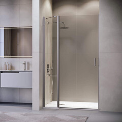 Душевая дверь RGW LE 004Gr стекло прозрачное 120х195 см профиль серый 6 мм распашная (351200412-110) - фото 4