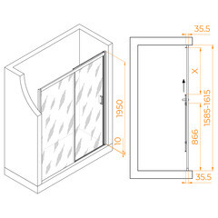 Душевая дверь RGW PA 017 стекло прозрачное 160х195 см профиль хром 6 мм раздвижная (350801716-11) - фото 4