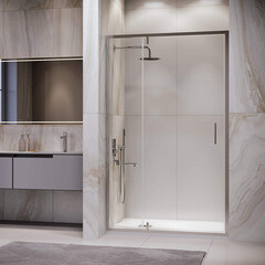 Душевая дверь RGW LE 103 стекло прозрачное 120х195 см профиль хром 6 мм распашная (711210312-11) - фото 3