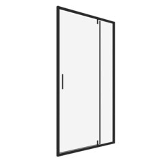 Душевая дверь RGW LE 103B стекло прозрачное 120х195 см профиль черный 6 мм распашная (711210312-14) - фото 1
