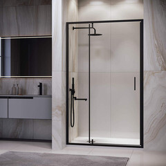 Душевая дверь RGW LE 103B стекло прозрачное 120х195 см профиль черный 6 мм распашная (711210312-14) - фото 5