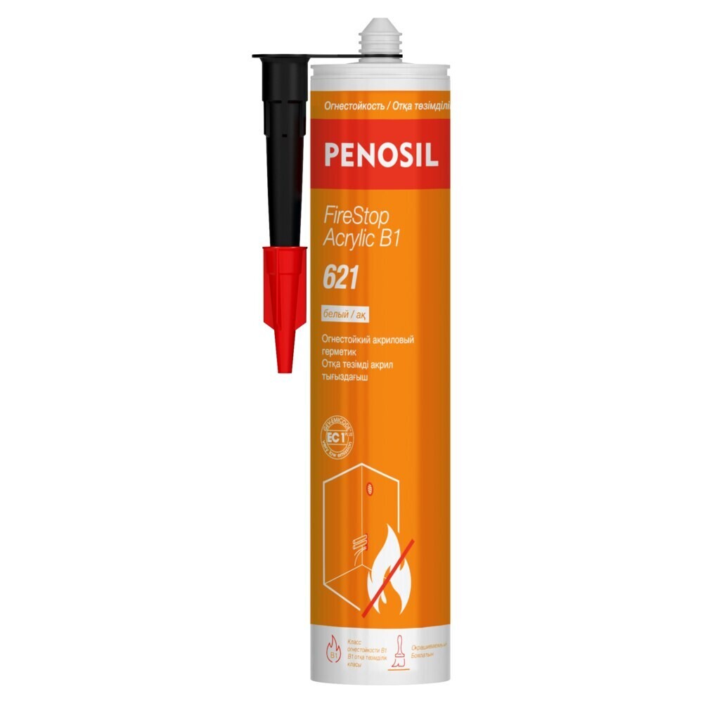 фото Герметик акриловый огнестойкий penosil firestop acrylic b1 621 белый 280 мл