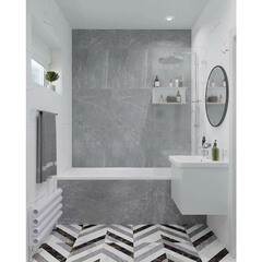 Керамогранит Estima Melody MO103 серый матовый 600х600х10 мм (4 шт.=1,44 кв.м) - фото 3