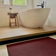 Коврик универсальный грязезащитный ЭВА Ромбы 68х48 см темно-красный - фото 8