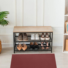 Коврик универсальный грязезащитный ЭВА Ромбы 68х48 см темно-красный - фото 3