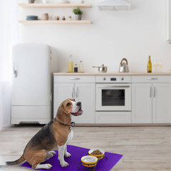 Коврик универсальный грязезащитный ЭВА Ромбы 68х48 см фиолетовый - фото 5