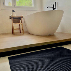 Коврик универсальный грязезащитный ЭВА Ромбы 68х48 см темно-синий - фото 8