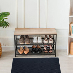 Коврик универсальный грязезащитный ЭВА Ромбы 68х48 см темно-синий - фото 3