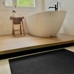 Коврик универсальный грязезащитный ЭВА Ромбы 68х48 см черный - фото 8