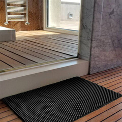 Коврик универсальный грязезащитный ЭВА Ромбы 68х48 см черный - фото 7