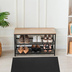 Коврик универсальный грязезащитный ЭВА Ромбы 68х48 см черный - фото 3