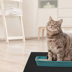 Коврик универсальный грязезащитный ЭВА Ромбы 68х48 см черный - фото 2