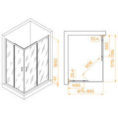 Душевой уголок RGW PA 146B черный 120х90х185 см прямоугольник стекло прозрачное 6 мм - фото 3