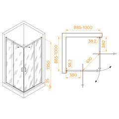 Душевой уголок RGW PA 038B черный 90х90х195 см квадрат стекло прозрачное 6 мм - фото 8