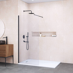 Душевая перегородка RGW WA 010В черная 120х195 см стекло прозрачное 8 мм - фото 3