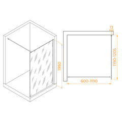 Душевая перегородка RGW WA 010В черная 120х195 см стекло прозрачное 8 мм - фото 2