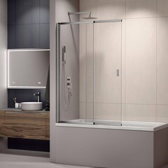 Шторка на ванну раздвижная 100х150х0,4 см профиль хром RGW SC 40 (03114010-11) - фото 3