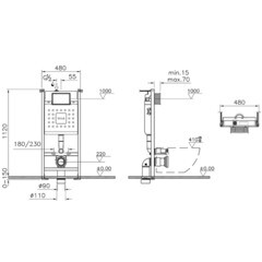 Комплект инсталляции Vitra с унитазом Sanibelle с кнопкой хром и сиденьем дюропласт микролифт (9878B003-7200) - фото 5