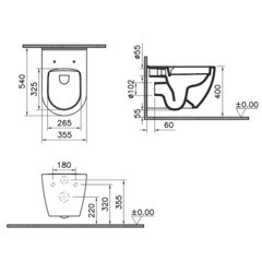 Унитаз подвесной Vitra Mia Round безободковый без сиденья (7510B003-0075) - фото 3