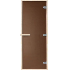 Дверь для бани и сауны стеклянная бронза матовая DoorWood Теплая ночь 690х1890 мм (DW01125)