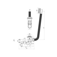 Сифон для ванны Cersanit Prime 1 1/2х40 мм проточный слив d68 мм автомат с выпуском клик-клак с соединением 40 мм (64286) - фото 3