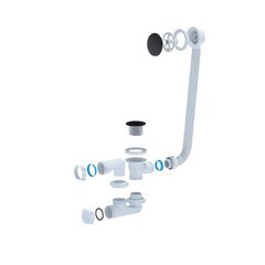 Сифон для ванны Cersanit Prime Black 1 1/2х40 мм проточный слив d68 мм автомат с выпуском клик-клак с соединением 40 мм черный (64287) - фото 3