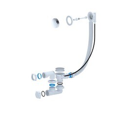 Сифон для ванны Cersanit Start 1 1/2х40 мм регулируемый слив d70 мм полуавтомат с соединением 40 мм (64285) - фото 3