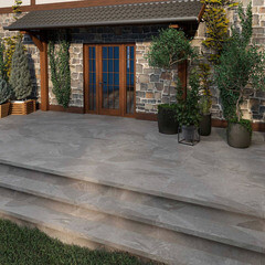 Керамогранит ступень Estima Terra TE02 серый неполированный 1200х300х10 мм - фото 6