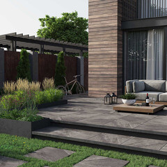 Керамогранит OnlyGres Stone SOG501 темно-серый 600х600х20 мм (2 шт.=0,72 кв.м) - фото 9