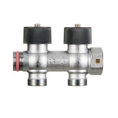 Коллектор Рехау 3/4 ВР(г) х 2 выхода 3/4 НР(ш) ЕК х 3/4 НР(ш) регулируемый (11316443001) - фото 4