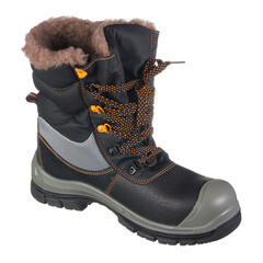 Ботинки рабочие кожаные утепленные с защитным композитным носком размер 41 черные Мистраль HX379-CSW (139254) - фото 4