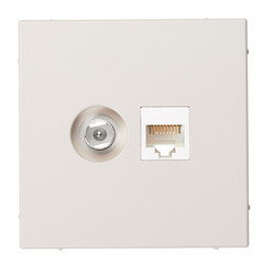 Изображение товара Розетка телевизионная/ компьютерная Systeme Electric ArtGallery встраиваемая песочная TV/ RJ45 (GAL001289)