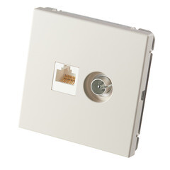 Розетка телевизионная/ компьютерная Systeme Electric ArtGallery встраиваемая песочная TV/ RJ45 (GAL001289) - фото 3