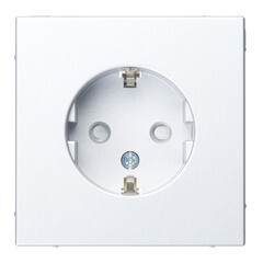 Розетка Systeme Electric ArtGallery встраиваемая алюминий со шторками (GAL000345) - фото 1