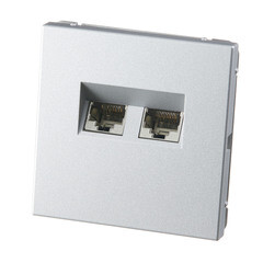 Розетка компьютерная Systeme Electric ArtGallery встраиваемая алюминий 2хRJ45 (GAL000388) - фото 3