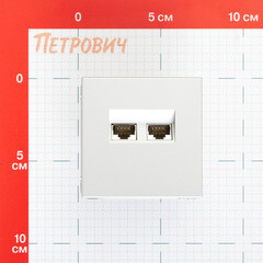 Розетка компьютерная Systeme Electric ArtGallery встраиваемая алюминий 2хRJ45 (GAL000388) - фото 2