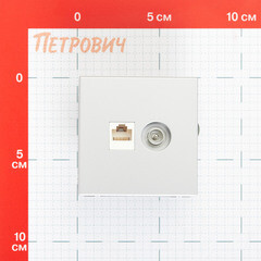 Розетка телевизионная/ компьютерная Systeme Electric ArtGallery встраиваемая алюминий TV/ RJ45 (GAL000389) - фото 2