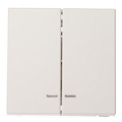 Выключатель Systeme Electric ArtGallery двухклавишный встраиваемый песочный с подсветкой (GAL001253) - фото 1