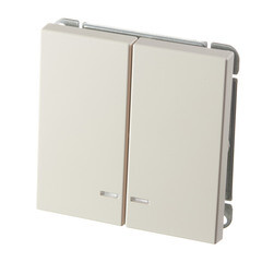 Выключатель Systeme Electric ArtGallery двухклавишный встраиваемый песочный с подсветкой (GAL001253) - фото 3