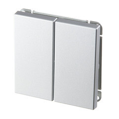 Выключатель Systeme Electric ArtGallery двухклавишный встраиваемый алюминий (GAL000351) - фото 3