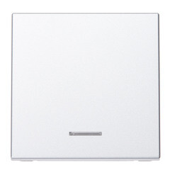 Выключатель Systeme Electric ArtGallery одноклавишный встраиваемый алюминий с подсветкой (GAL000313) - фото 1