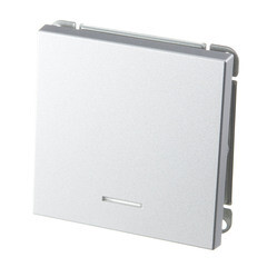 Выключатель Systeme Electric ArtGallery одноклавишный встраиваемый алюминий с подсветкой (GAL000313) - фото 3