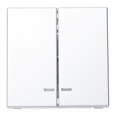 Изображение товара Выключатель Systeme Electric ArtGallery двухклавишный встраиваемый алюминий с подсветкой (GAL000353)