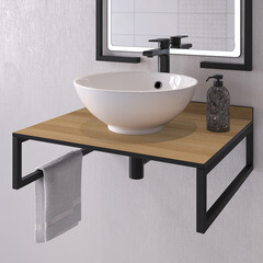 Столешница дуб могул 600х500х12 мм компакт-ламинат с плинтусом Slotex - фото 4