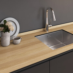 Столешница дуб могул 1200х600х12 мм компакт-ламинат с плинтусом Slotex - фото 3