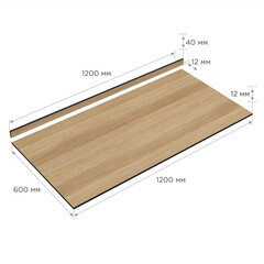 Столешница дуб могул 1200х600х12 мм компакт-ламинат с плинтусом Slotex - фото 2