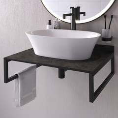 Столешница фера 600х500х12 мм компакт-ламинат с плинтусом Slotex - фото 4