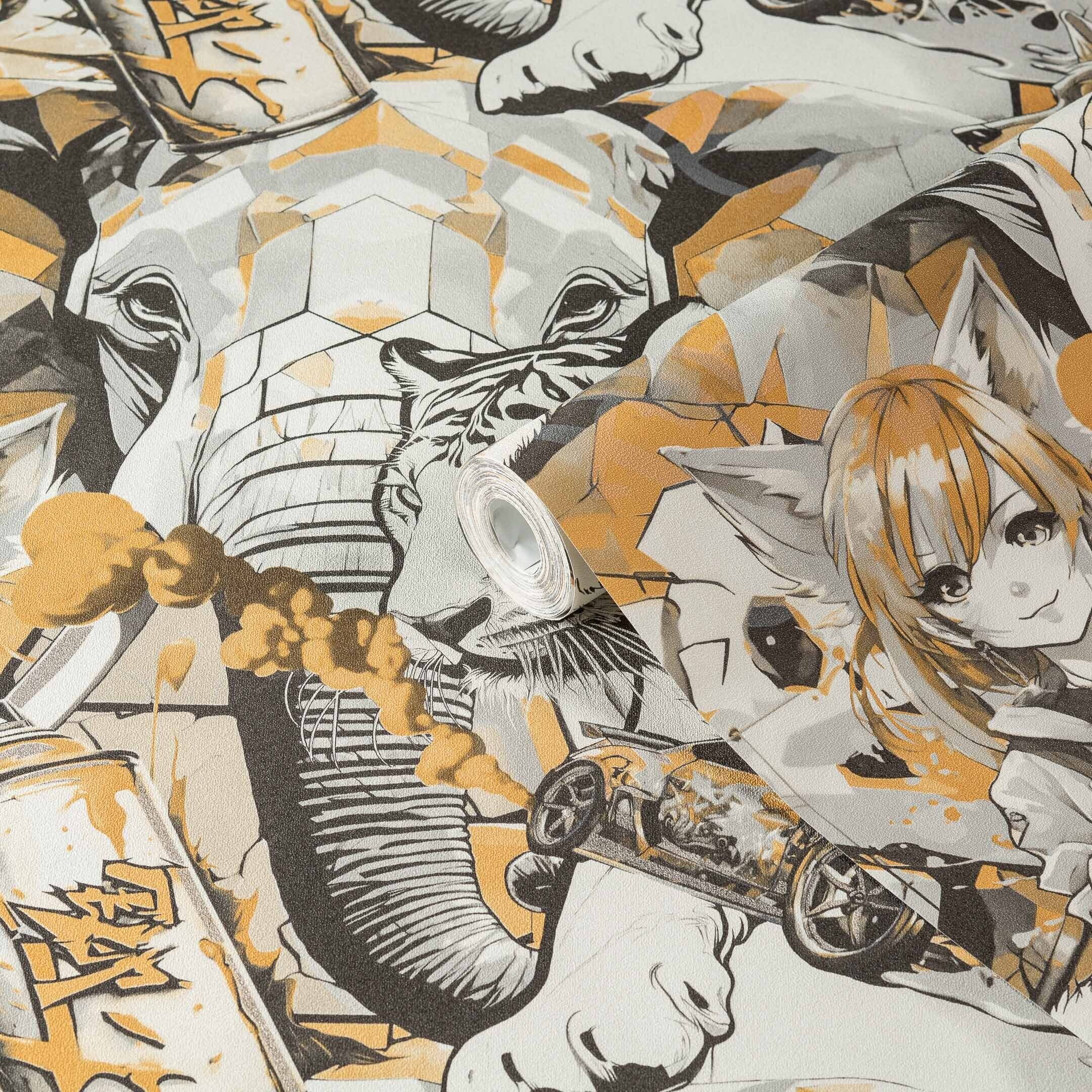 

Обои компакт-винил на флизелиновой основе Palitra Home Anime HC72283-49 (1,06х10,05 м), Оранжевый;серый