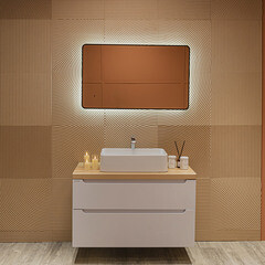 Зеркало с подсветкой прямоугольное 60х100 см бесконтактный сенсор Raval Posalet Black (POS-B60100_BK_U) - фото 6